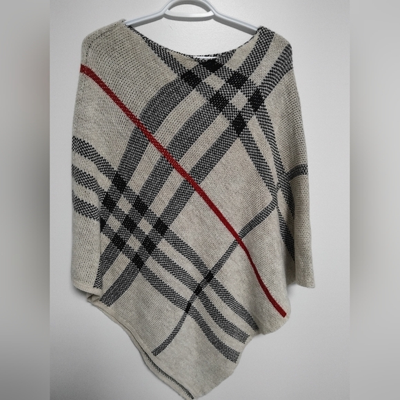 Cozy Checked Cleo Poncho - Picture 1 of 1